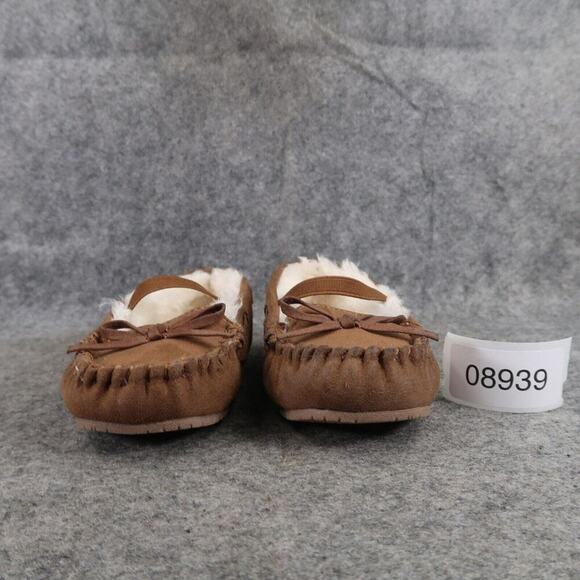 Cat & Jack Shoes Kids 9 Moccasin Slipper Mary Jane Celina Brown Faux Fur Slip On - Picture 3 of 12